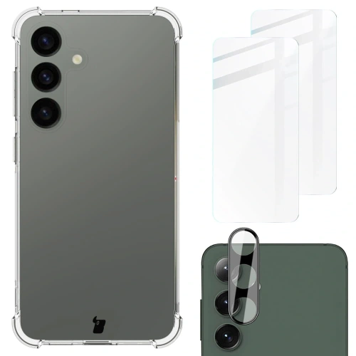 Kup Etui + 2x szkło na ekran + obiektyw Bizon Case Clear Pack do Samsung Galaxy S24 przezroczyste - BIZ4370 - {ean13} - Sklep Home Screen