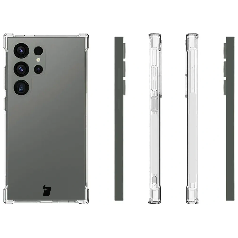 Etui + 2x szkło na ekran Bizon Case Clear Pack do Samsung Galaxy S24 Ultra przezroczyste