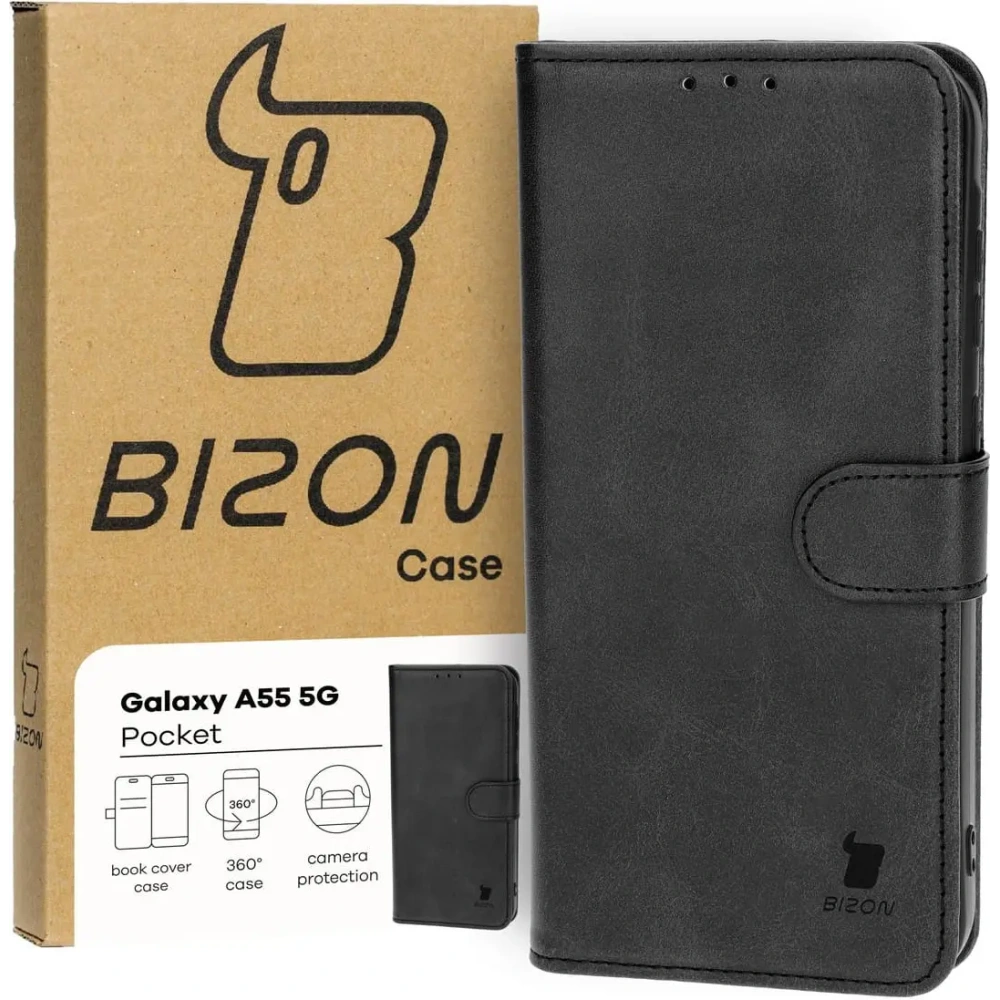 Etui z klapką Bizon Case Pocket do Samsung Galaxy A55 5G czarne