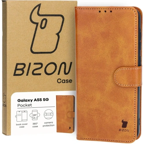Kup Etui s klopou Bizon Case Pocket do Samsung Galaxy A55 5G hnědé - BIZ4376 - {ean13} - Sklep Home Screen