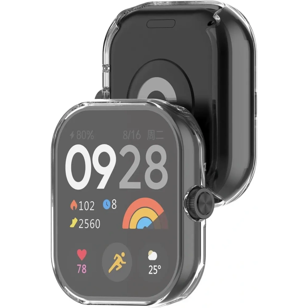 Etui z osłoną ekranu Bizon Case Watch Felipe do Xiaomi Redmi Watch 4 przezroczyste