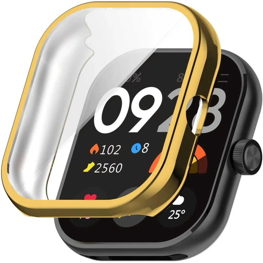 Etui z osłoną ekranu Bizon Case Watch Felipe do Xiaomi Redmi Watch 4 złote