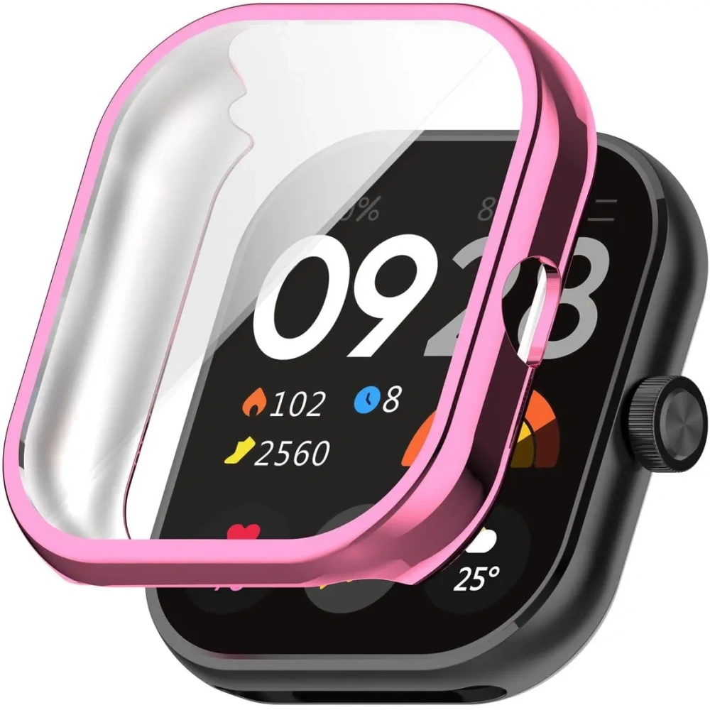 Etui z osłoną ekranu Bizon Case Watch Felipe do Xiaomi Redmi Watch 4 różowe