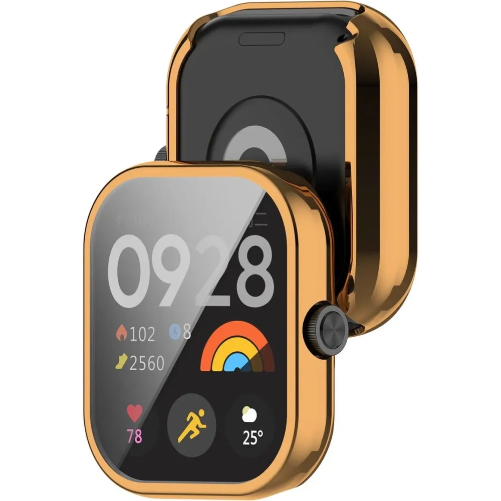 Etui z osłoną ekranu Bizon Case Watch Felipe do Xiaomi Redmi Watch 4 różowozłote