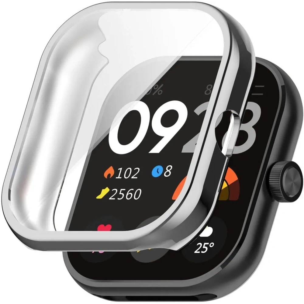 Etui z osłoną ekranu Bizon Case Watch Felipe do Xiaomi Redmi Watch 4 srebrne