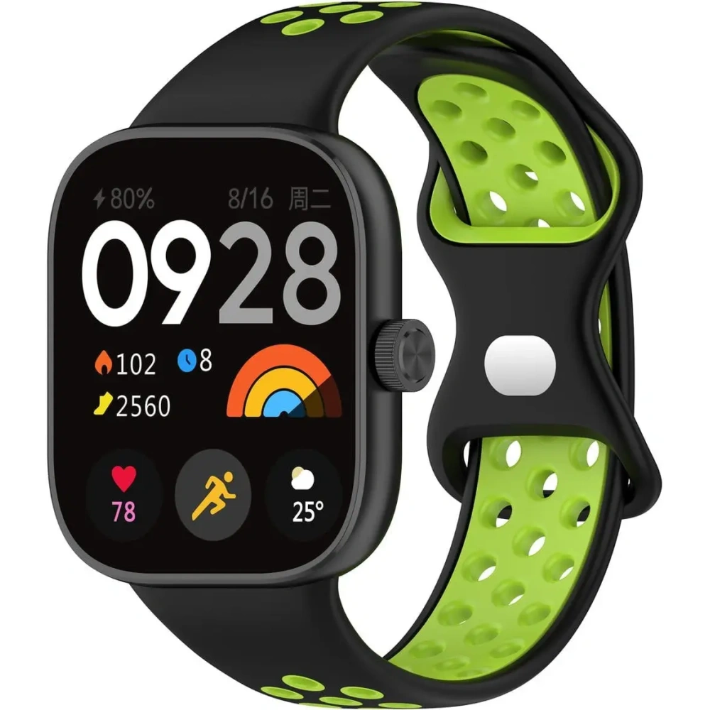Pasek Bizon Strap Watch Octo do Redmi Watch 4 / Xiaomi Smart Band 9 Pro / 8 Pro czarno-zielony