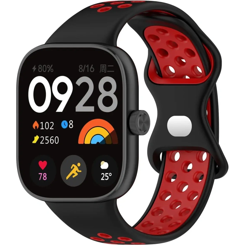 Pasek Bizon Strap Watch Octo do Redmi Watch 4 / Xiaomi Smart Band 9 Pro / 8 Pro czarno-czerwony