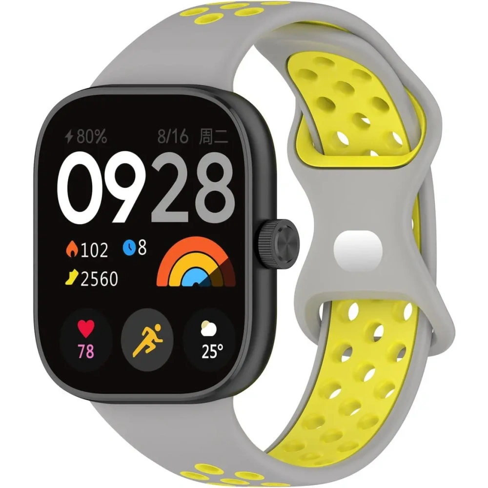 Pasek Bizon Strap Watch Octo do Redmi Watch 4 / Xiaomi Smart Band 9 Pro / 8 Pro jasnoszaro-żółty