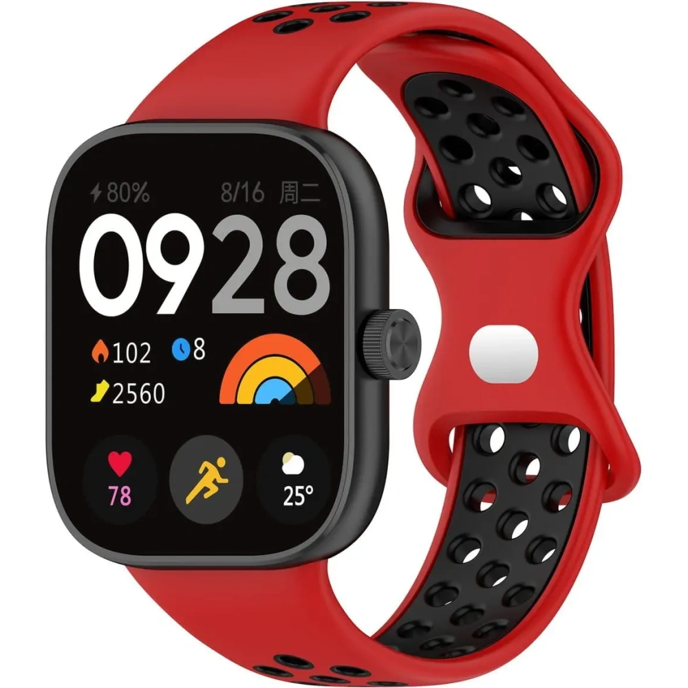 Pasek Bizon Strap Watch Octo do Redmi Watch 4 / Xiaomi Smart Band 9 Pro / 8 Pro czerwono-czarny