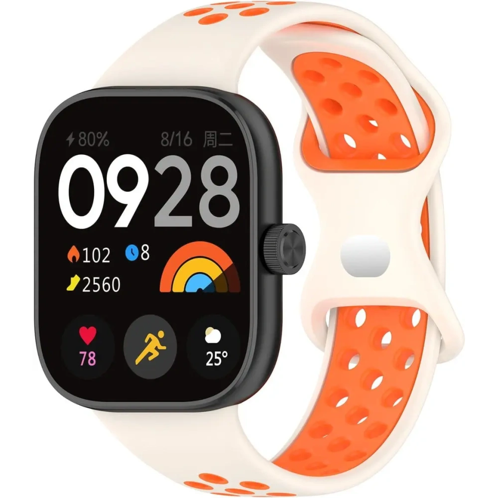 Pasek Bizon Strap Watch Octo do Redmi Watch 4 / Xiaomi Smart Band 9 Pro / 8 Pro beżowo-pomarańczowy