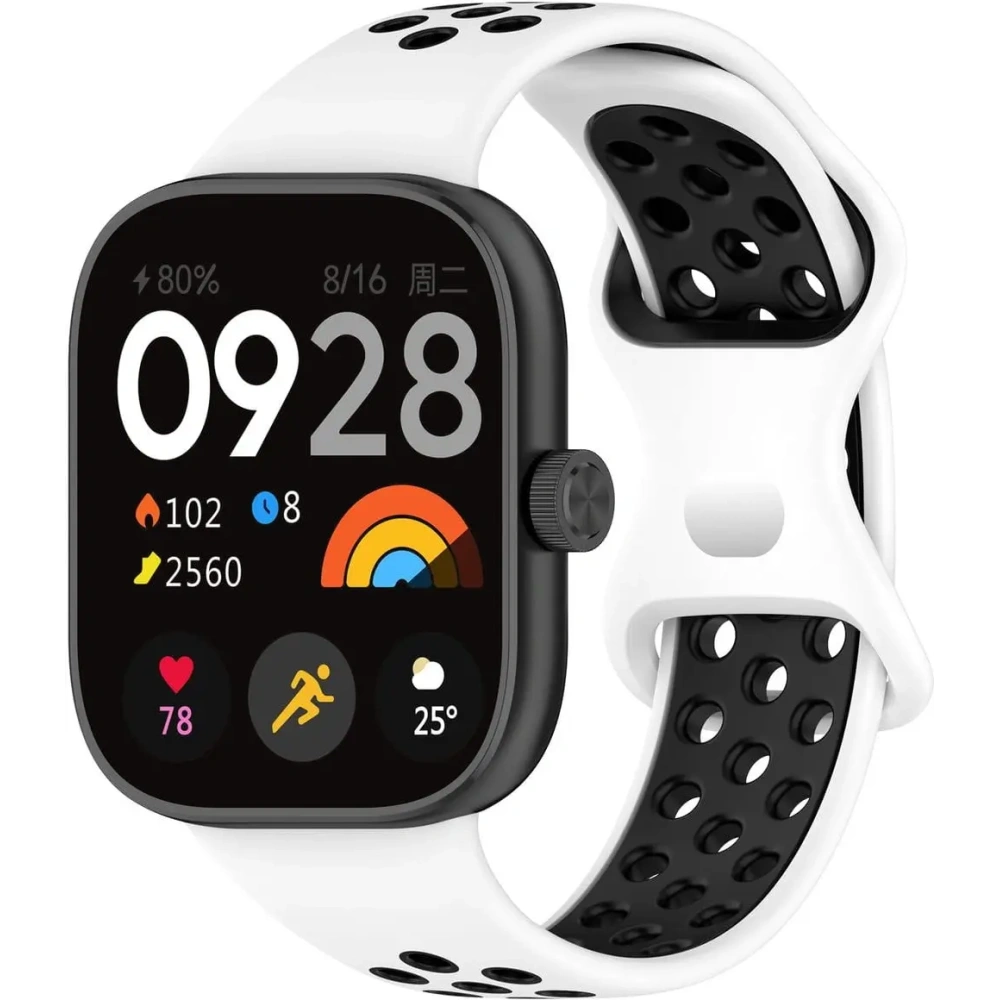 Pasek Bizon Strap Watch Octo do Redmi Watch 4 / Xiaomi Smart Band 9 Pro / 8 Pro biało-czarny