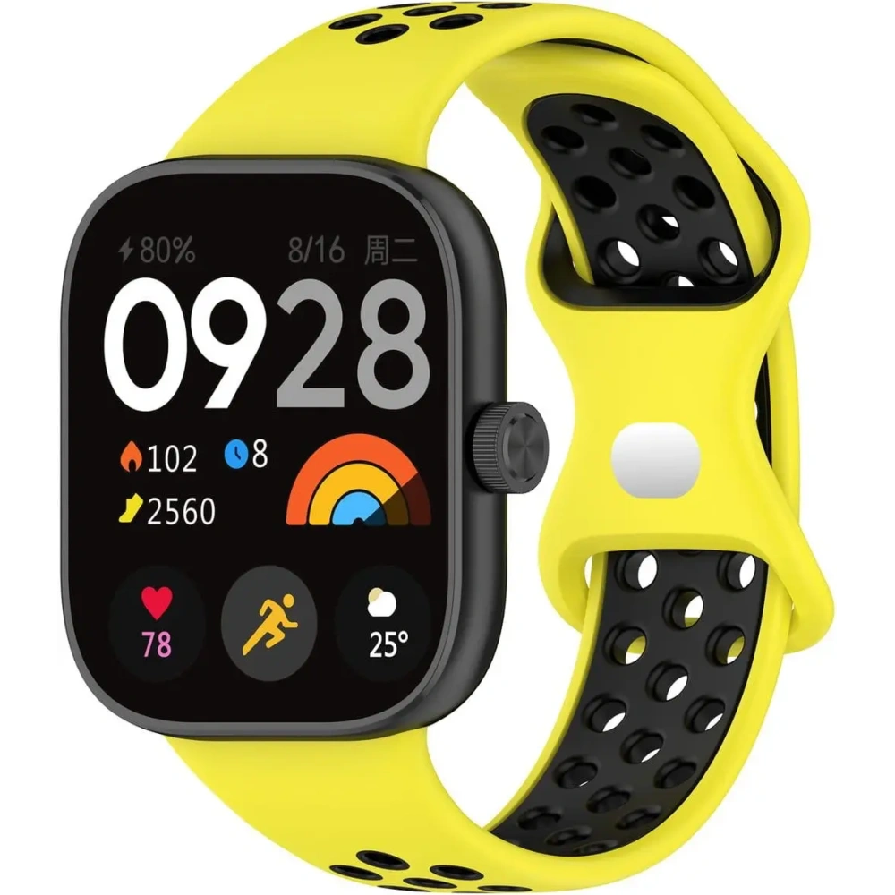 Pasek Bizon Strap Watch Octo do Redmi Watch 4 / Xiaomi Smart Band 9 Pro / 8 Pro żółto-czarny