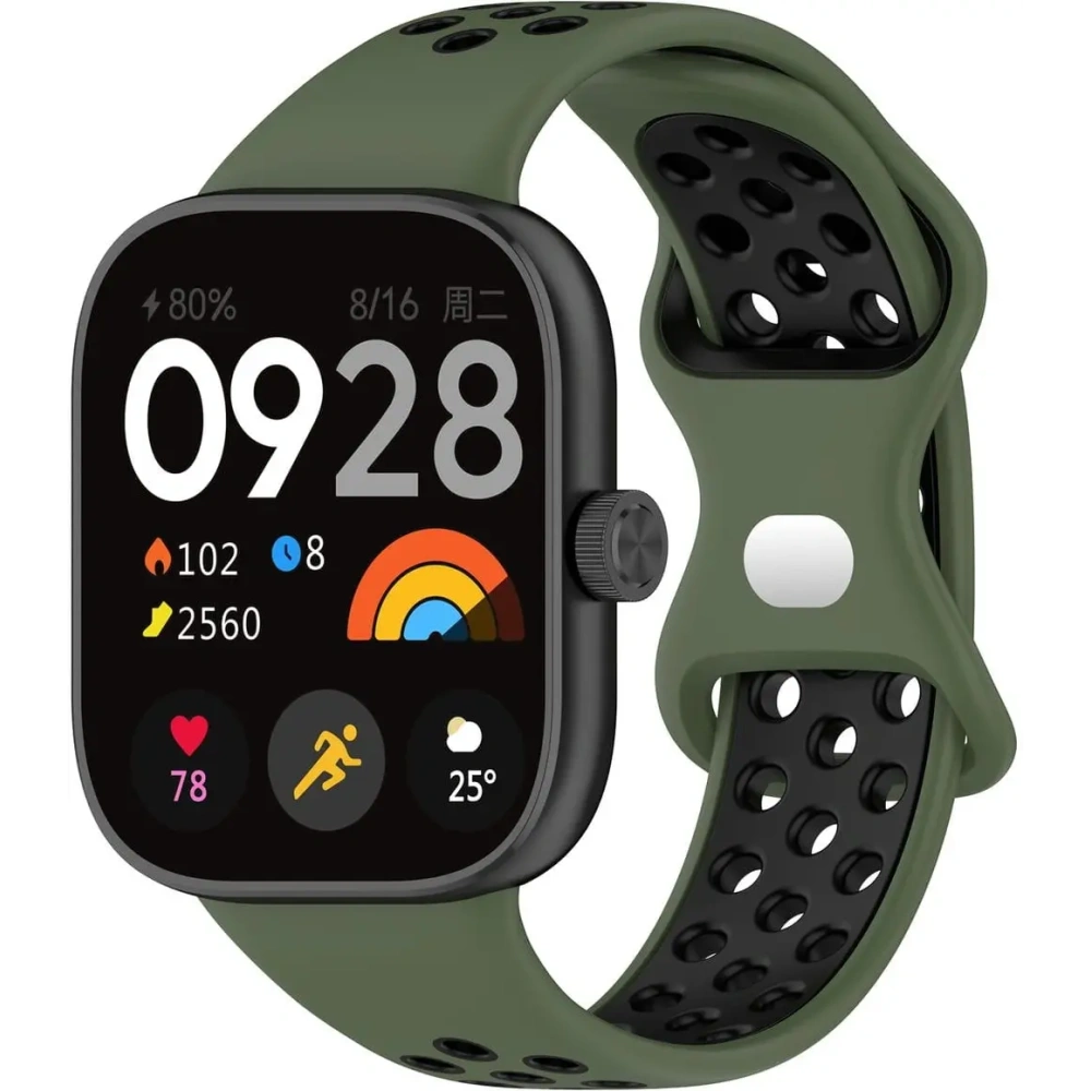 Pasek Bizon Strap Watch Octo do Redmi Watch 4 / Xiaomi Smart Band 9 Pro / 8 Pro ciemnozielono-czarny