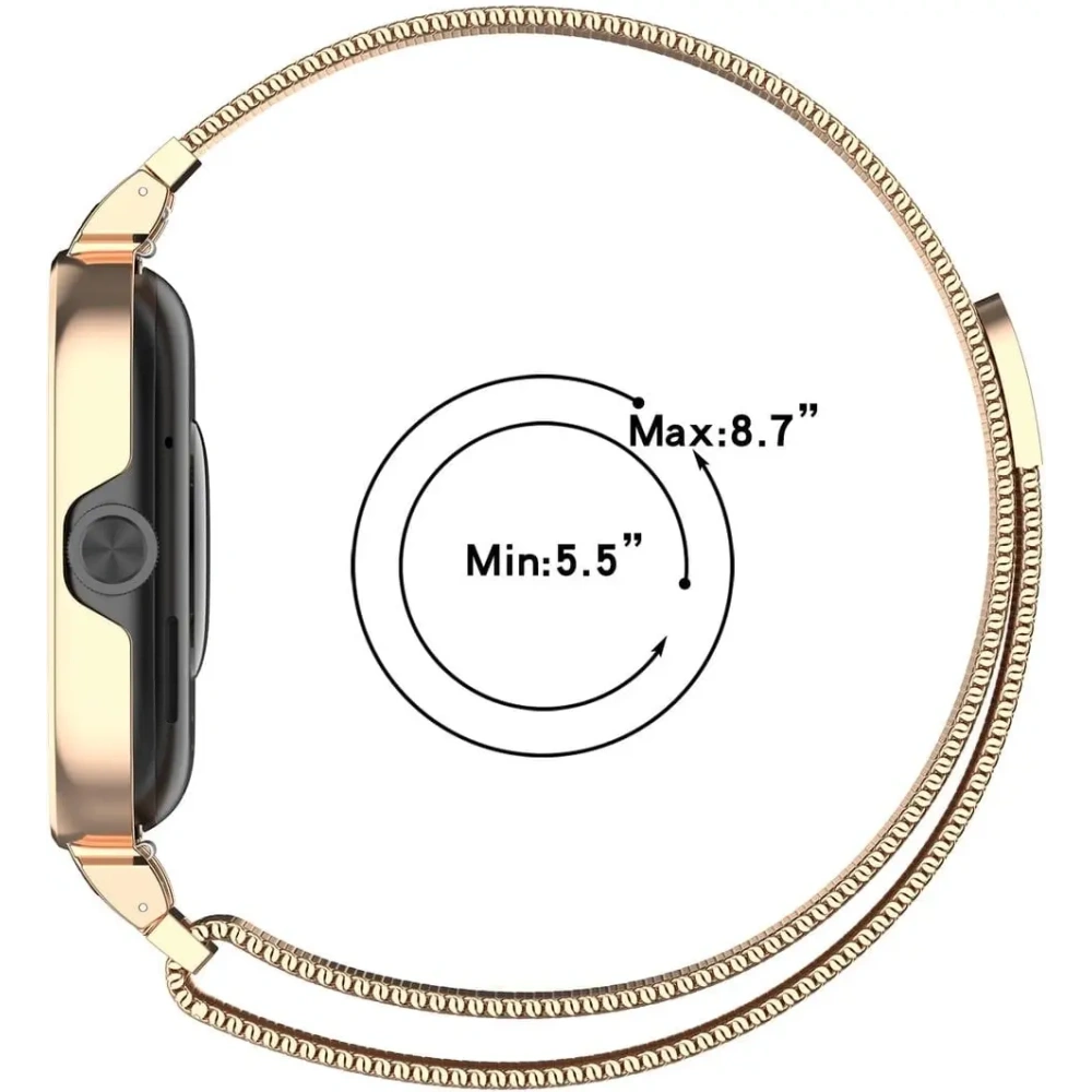 Etui z paskiem Bizon Strap + Case Watch Chain do Xiaomi Redmi Watch 4 złote