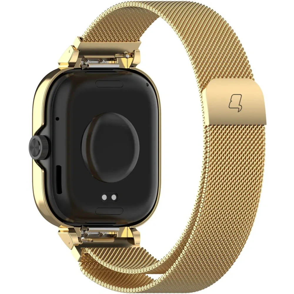 Etui z paskiem Bizon Strap + Case Watch Chain do Xiaomi Redmi Watch 4 złote