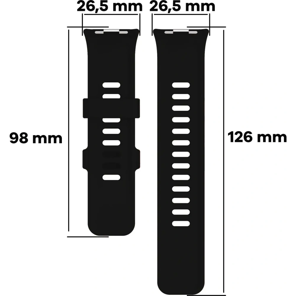 Pasek Bizon Strap Watch Silicone B do Redmi Watch 4 / Xiaomi Smart Band 9 Pro / 8 Pro czarny