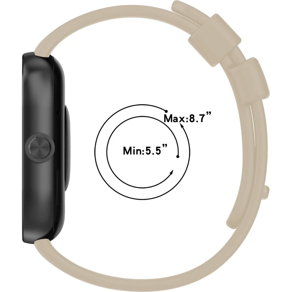 Pasek Bizon Strap Watch Silicone B do Redmi Watch 4 / Xiaomi Smart Band 9 Pro / 8 Pro beżowy