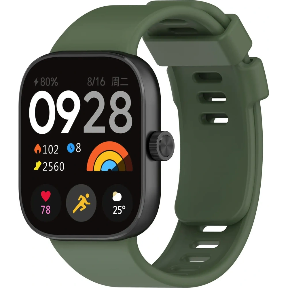 Pasek Bizon Strap Watch Silicone B do Redmi Watch 4 / Xiaomi Smart Band 9 Pro / 8 Pro ciemnozielony