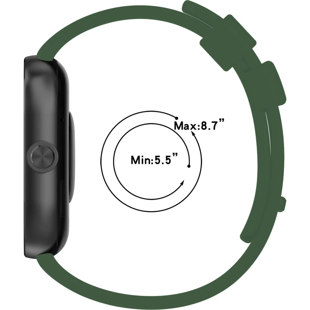 Pasek Bizon Strap Watch Silicone B do Redmi Watch 4 / Xiaomi Smart Band 9 Pro / 8 Pro ciemnozielony