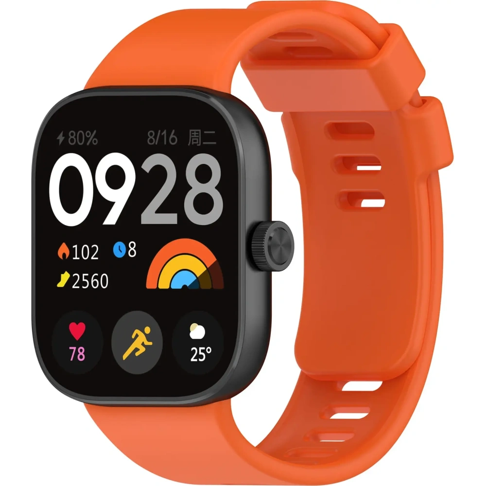 Pasek Bizon Strap Watch Silicone B do Redmi Watch 4 / Xiaomi Smart Band 9 Pro / 8 Pro marchewkowy