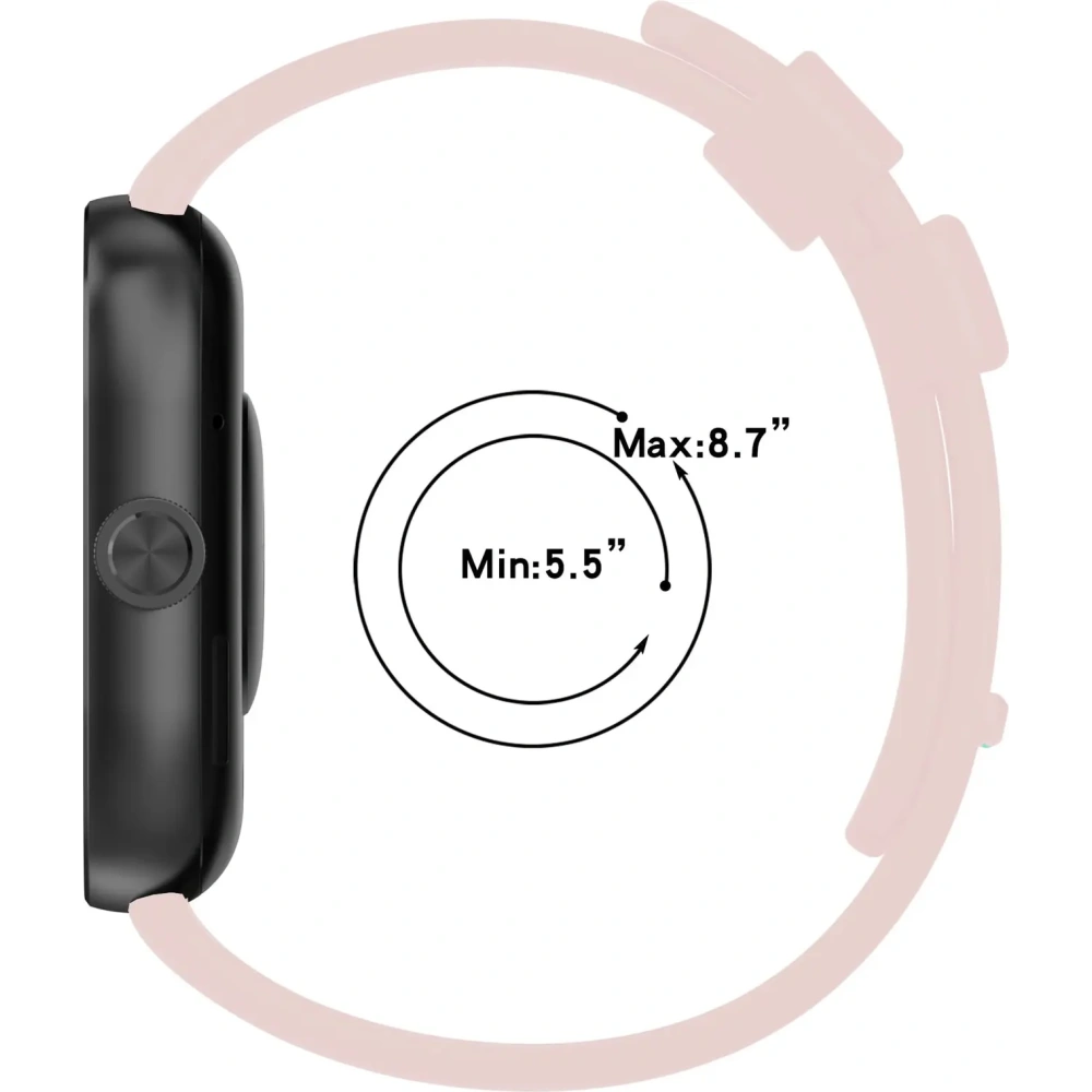 Pasek Bizon Strap Watch Silicone B do Redmi Watch 4 / Xiaomi Smart Band 9 Pro / 8 Pro jasnoróżowy