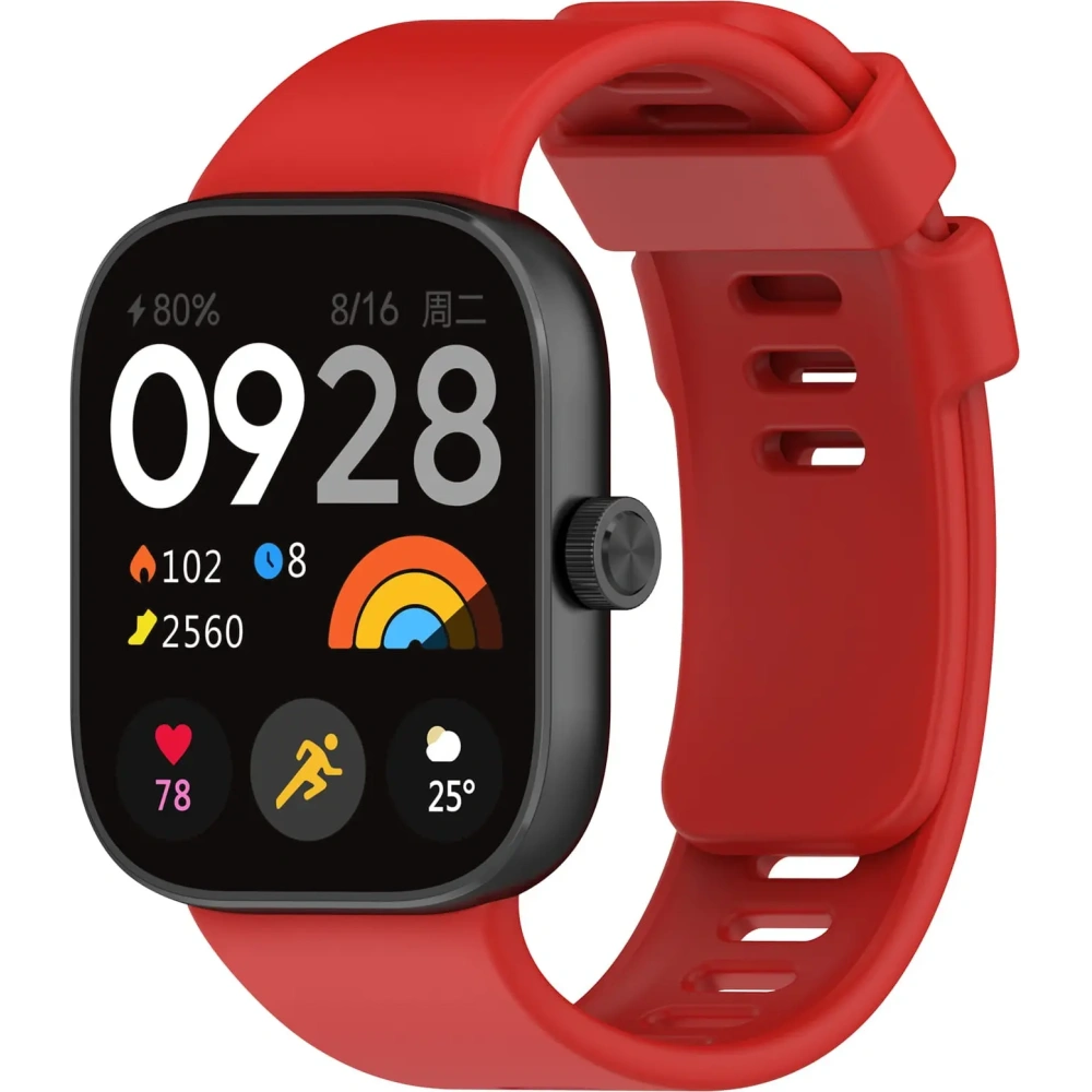 Pasek Bizon Strap Watch Silicone B do Redmi Watch 4 / Xiaomi Smart Band 9 Pro / 8 Pro czerwony