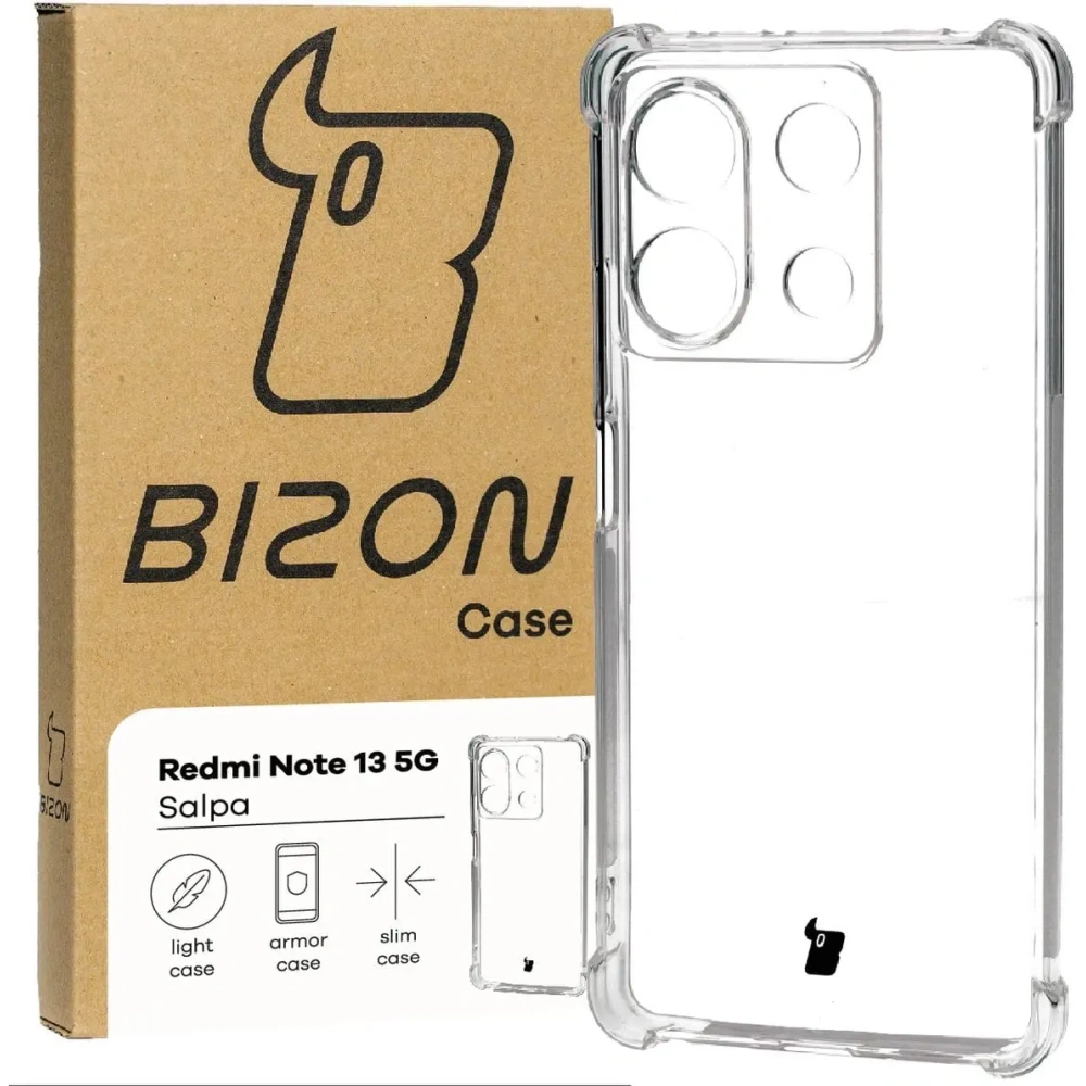 Elastyczne etui Bizon Case Salpa do Xiaomi Redmi Note 13 5G przezroczyste
