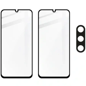 BIZON Edge 2x sticlă de ecran + sticlă pentru cameră Samsung Galaxy A15 4G/5G