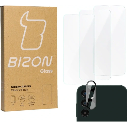 Kup 3x Szkło na ekran + szkło na aparat BIZON Clear do Samsung Galaxy A25 5G - BIZ4446 - {ean13} - Sklep Home Screen