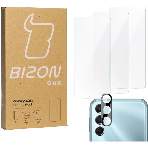 Kup 3x Szkło na ekran + szkło na aparat BIZON Clear do Samsung Galaxy A05s - BIZ4448 - {ean13} - Sklep Home Screen