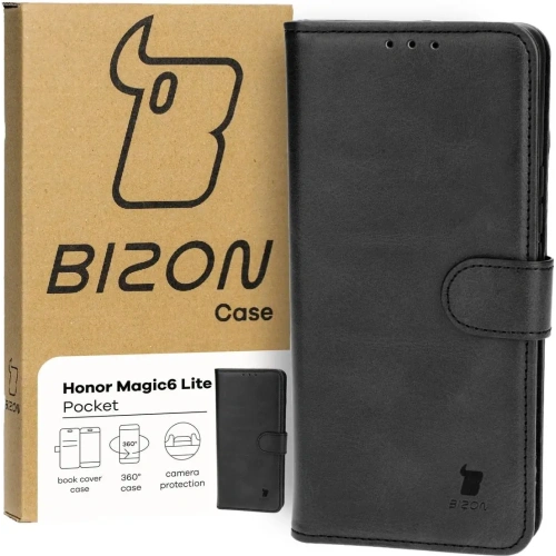 Kup Etui z klapką Bizon Case Pocket do Honor Magic6 Lite czarne - BIZ4451 - {ean13} - Sklep Home Screen