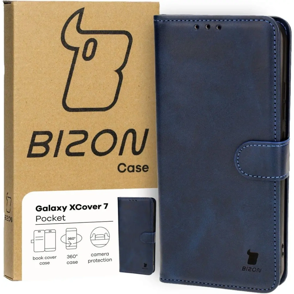 Etui z klapką Bizon Case Pocket do Samsung Galaxy Xcover7 granatowe