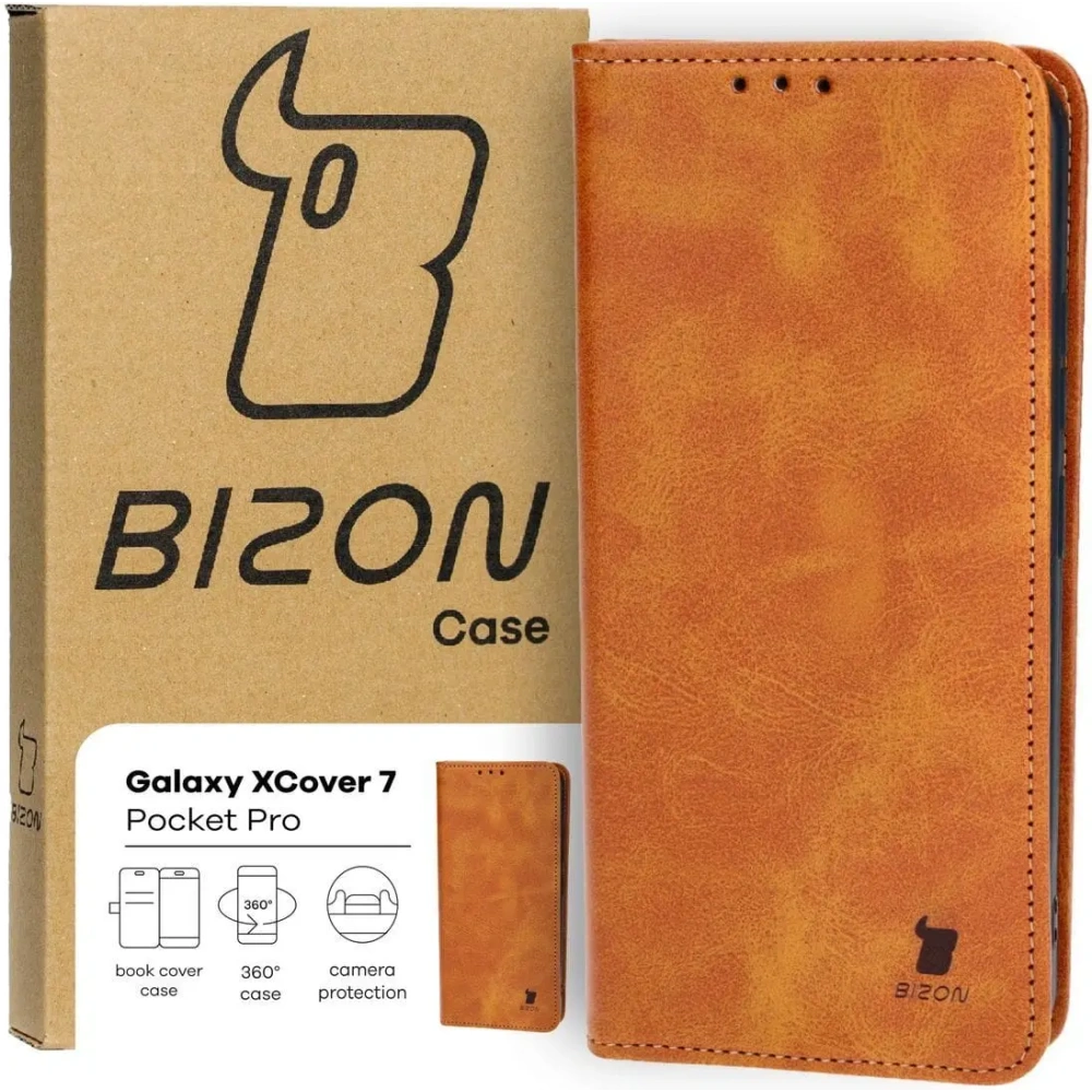 Etui z klapką Bizon Case Pocket Pro do Samsung Galaxy Xcover7 brązowe