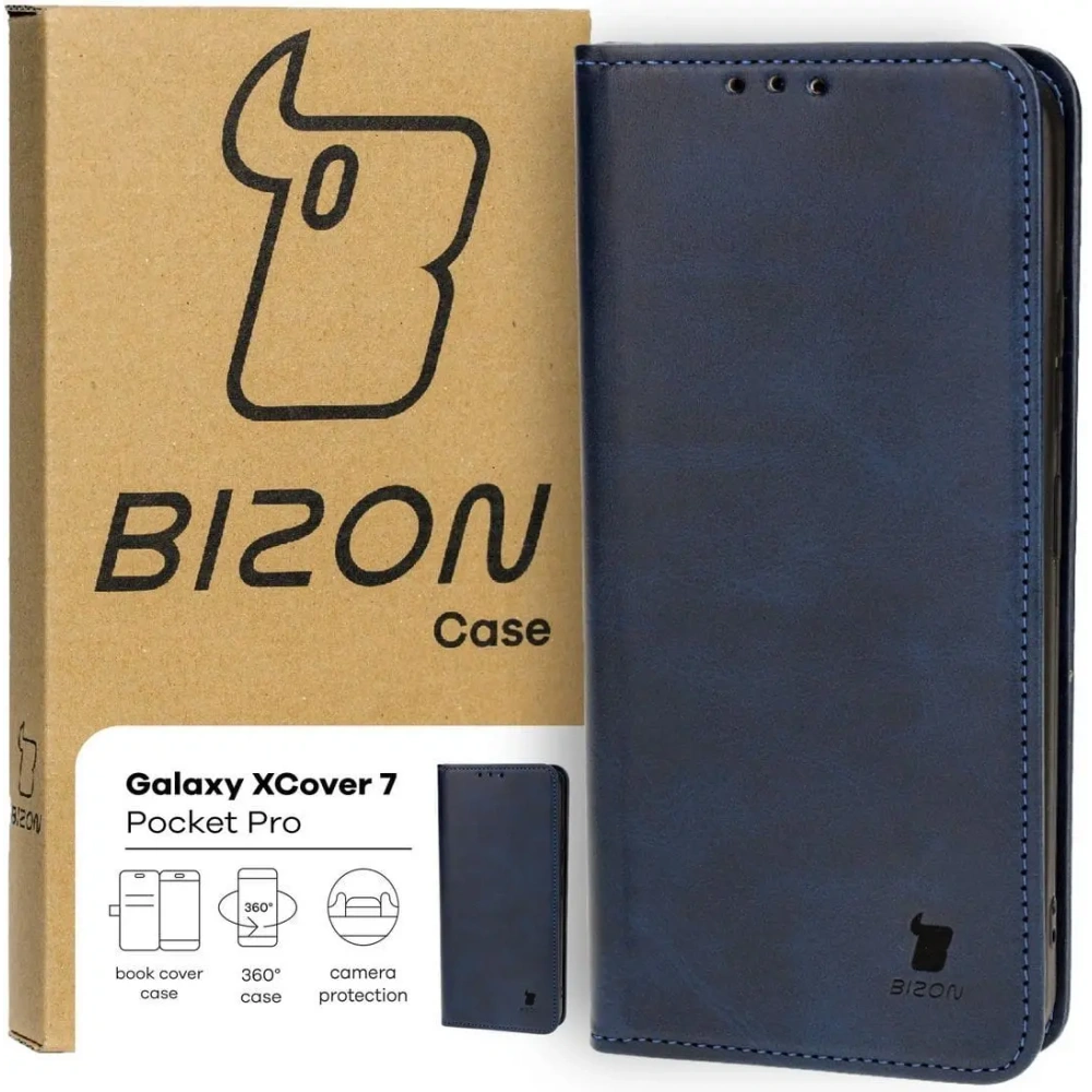 Etui z klapką Bizon Case Pocket Pro do Samsung Galaxy Xcover7 granatowe