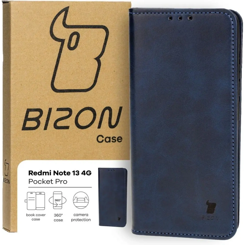 Etui z klapką Bizon Case Pocket Pro do Xiaomi Redmi Note 13 4G granatowe