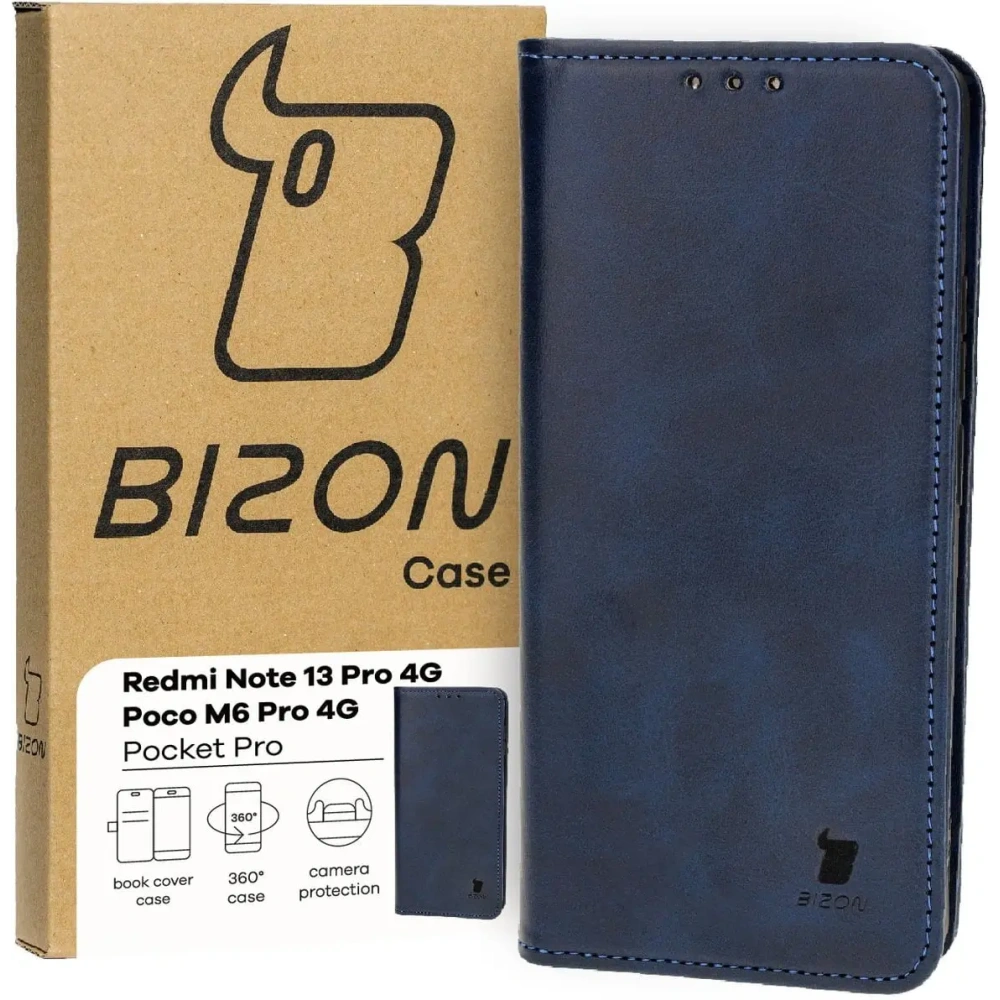 Etui z klapką Bizon Case Pocket Pro do Xiaomi Poco M4 Pro 5G / Xiaomi Redmi Note 11s 5G granatowe