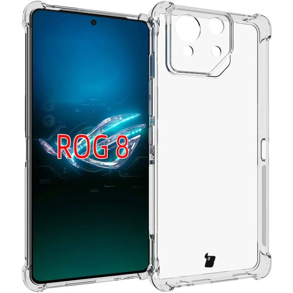 Etui + 2x folia Bizon Case Clear Pack do Asus ROG Phone 8 przezroczyste