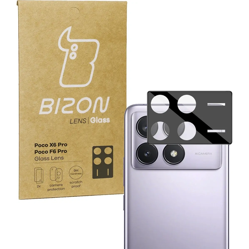Szkło na aparat Bizon Glass Lens do Xiaomi Poco X6 Pro / Poco F6 Pro [2 PACK]