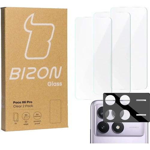 Kup BIZON Clear 3x sticlă pentru ecran + sticlă pentru cameră Xiaomi Poco X6 Pro - BIZ4494 - {ean13} - Sklep Home Screen