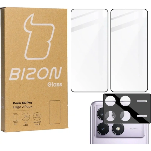 Buy BIZON Edge 2x screen glass + camera glass Xiaomi Poco X6 Pro - BIZ4496 - {ean13} - Home Screen Store Europe