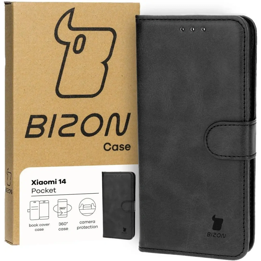 Etui z klapką Bizon Case Pocket do Xiaomi 14 czarne