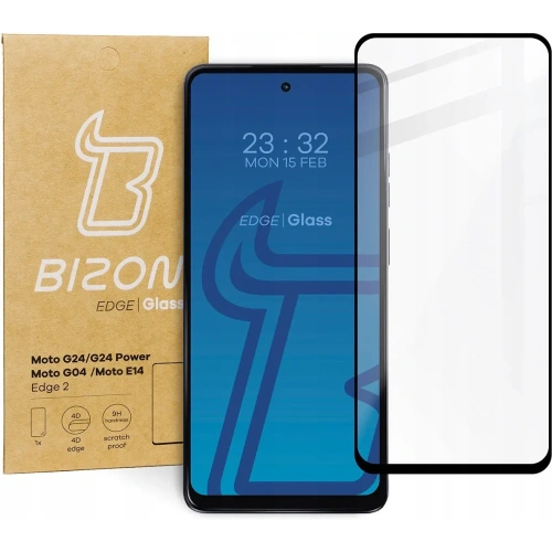Buy Bizon Glass Edge 2 Motorola Moto G04/G24/G24 Power/E14 black - BIZ4504 - {ean13} - Home Screen Store Europe