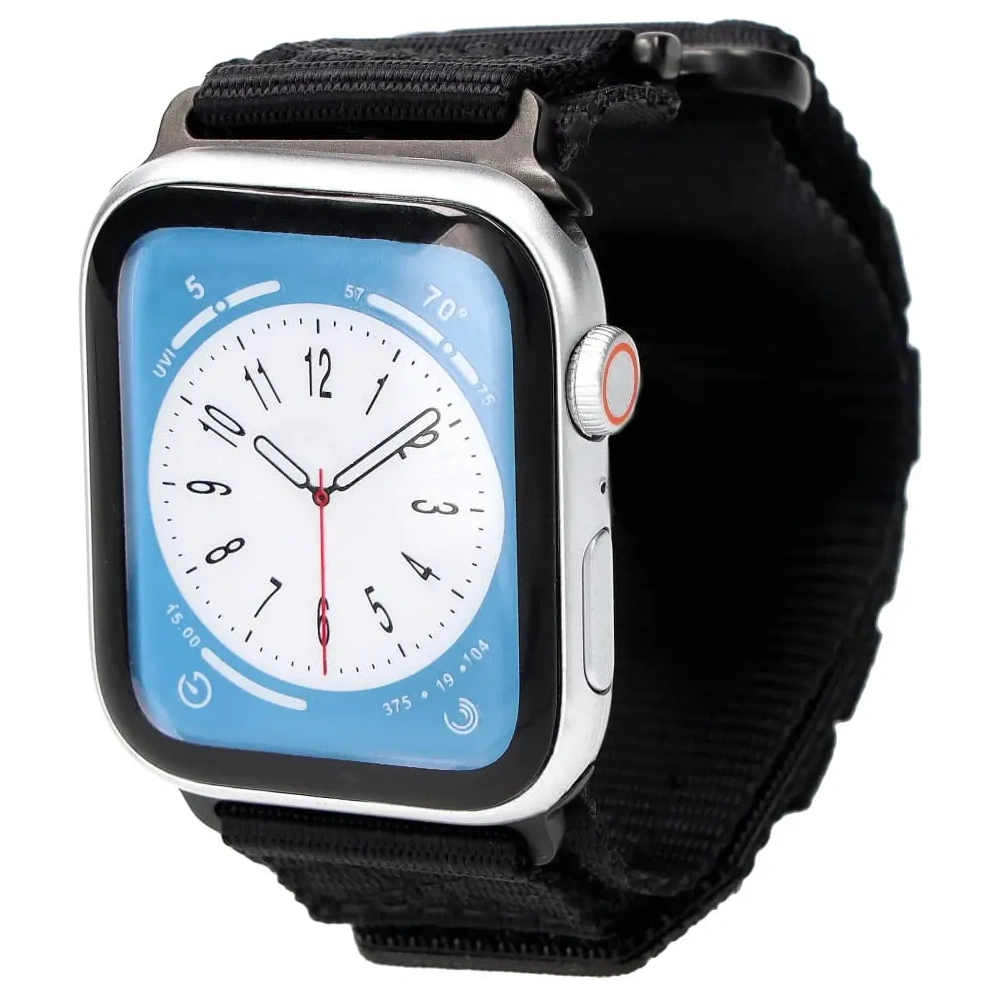 Sportowy pasek do zegarka Bizon Strap Watch Adventure do Apple Watch 44/45/46/49 mm czarny