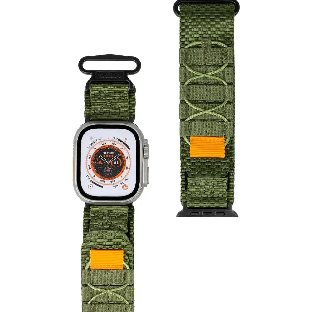 Sportowy pasek do zegarka Bizon Strap Watch Adventure do Apple Watch 44/45/46/49 mm khaki