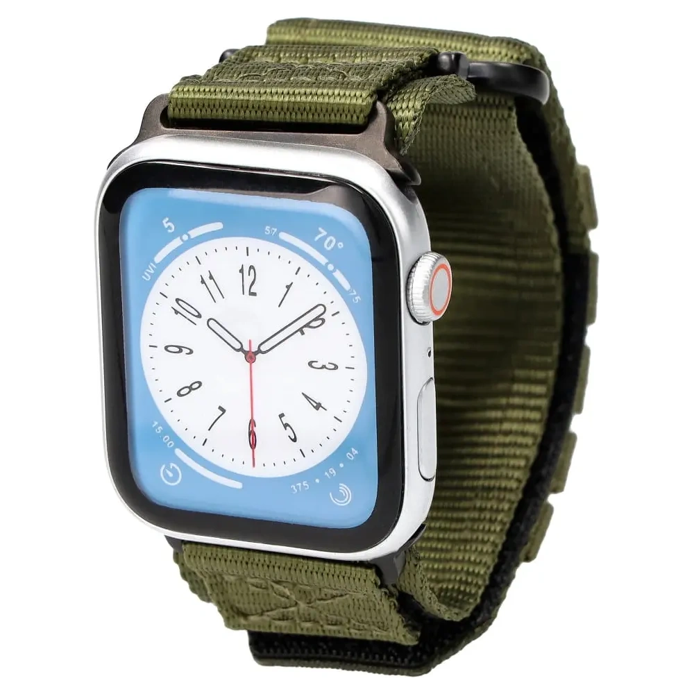 Sportowy pasek do zegarka Bizon Strap Watch Adventure do Apple Watch 44/45/46/49 mm khaki
