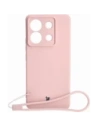 Etui Bizon Case Silicone Sq do Xiaomi Poco X6 / Xiaomi Redmi Note 13 Pro 5G světle růžové