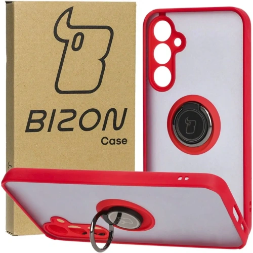 Kup Bizon Case Hybrid Ring Samsung Galaxy S23 FE füstös piros kerettel - BIZ4527 - {ean13} - Sklep Home Screen