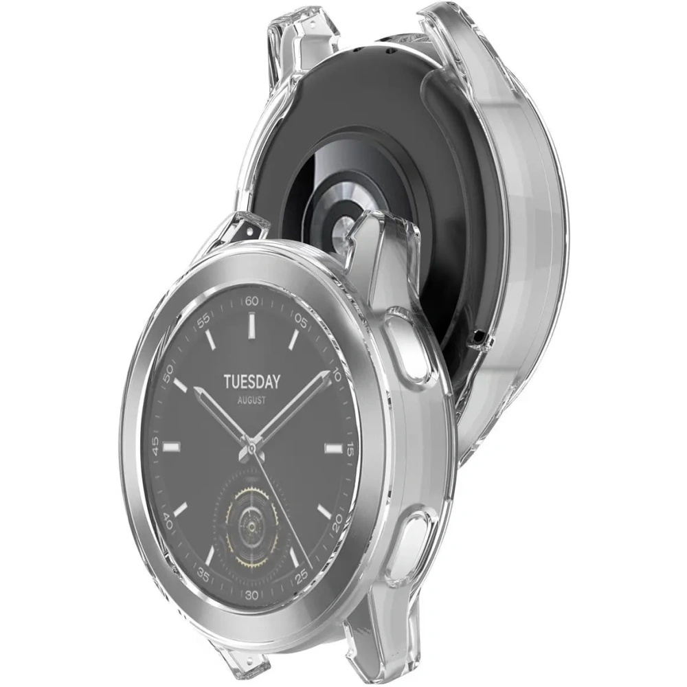 Etui z osłoną ekranu Bizon Case Watch Felipe do Xiaomi Watch S3 47 mm przezroczyste