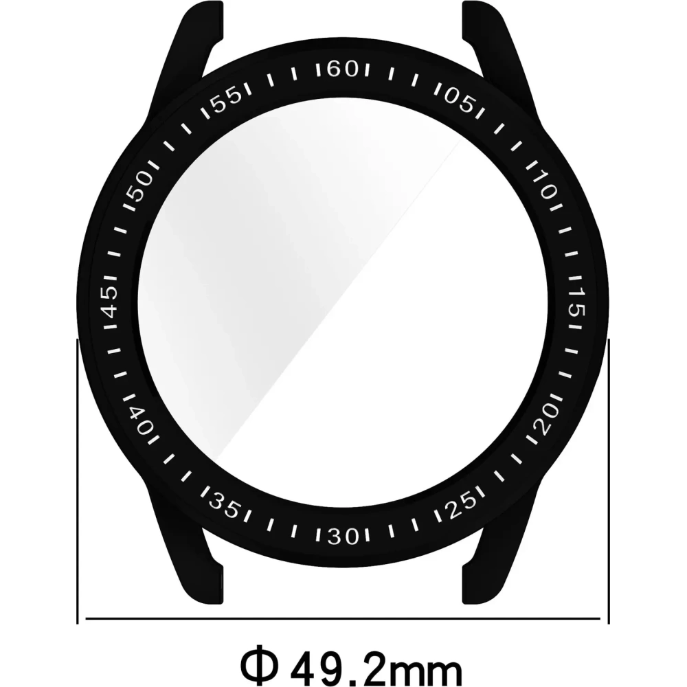 Etui z osłoną ekranu Bizon Case Watch Felipe do Xiaomi Watch S3 47 mm czarne