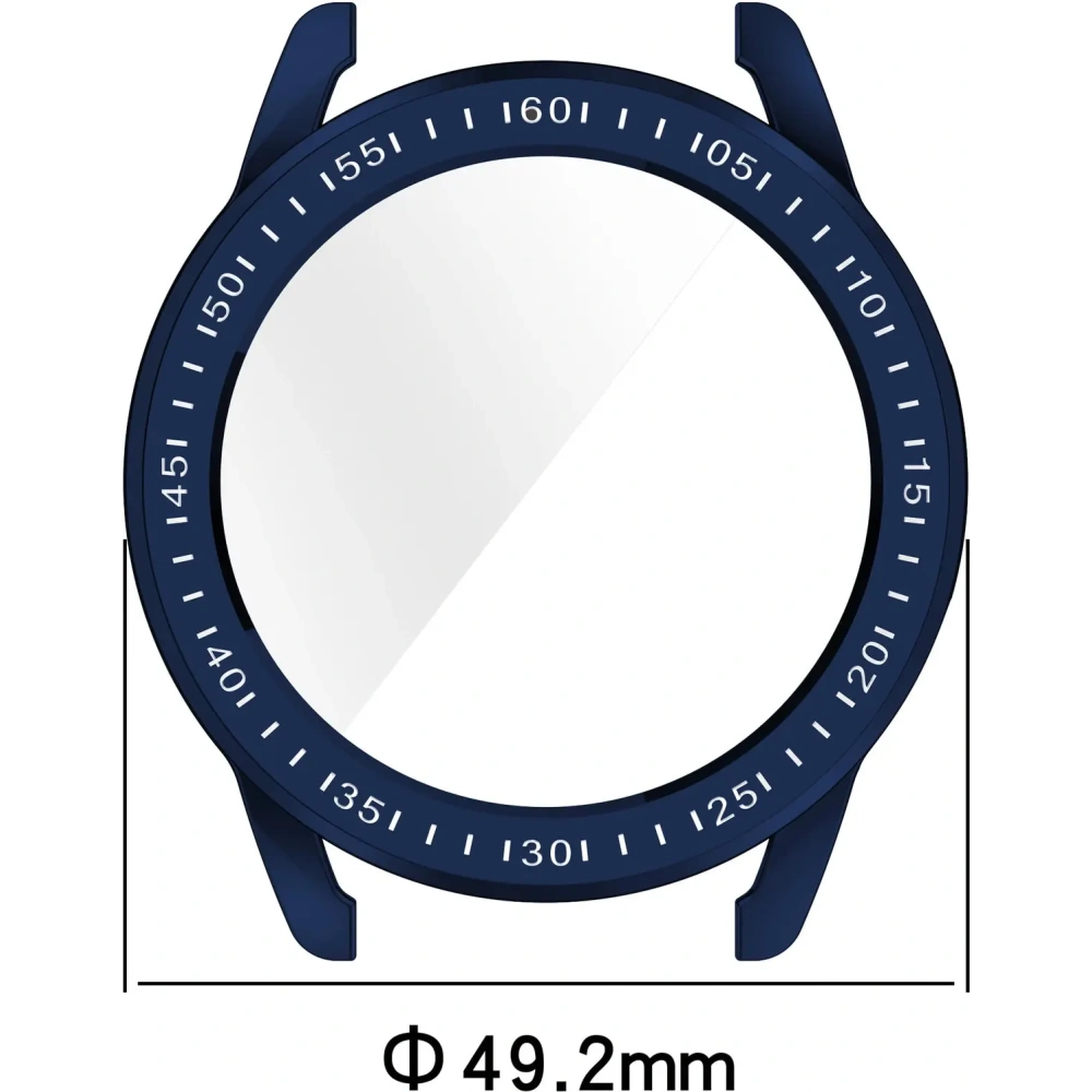 Etui z osłoną ekranu Bizon Case Watch Felipe do Xiaomi Watch S3 47 mm niebieskie